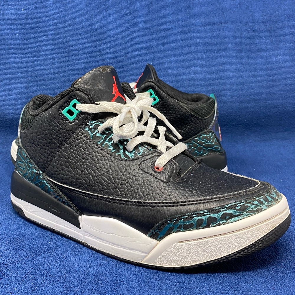 3Y Little Kid's Jordan 3 Retro "Moto" Blck/Siren Red-Hypr Jade (FV5438 001) - 3Y